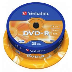 VERBATIM  DVD-R AZO MATT SILVER 4,7GB 16X CAKE BOX DA 25PZ.